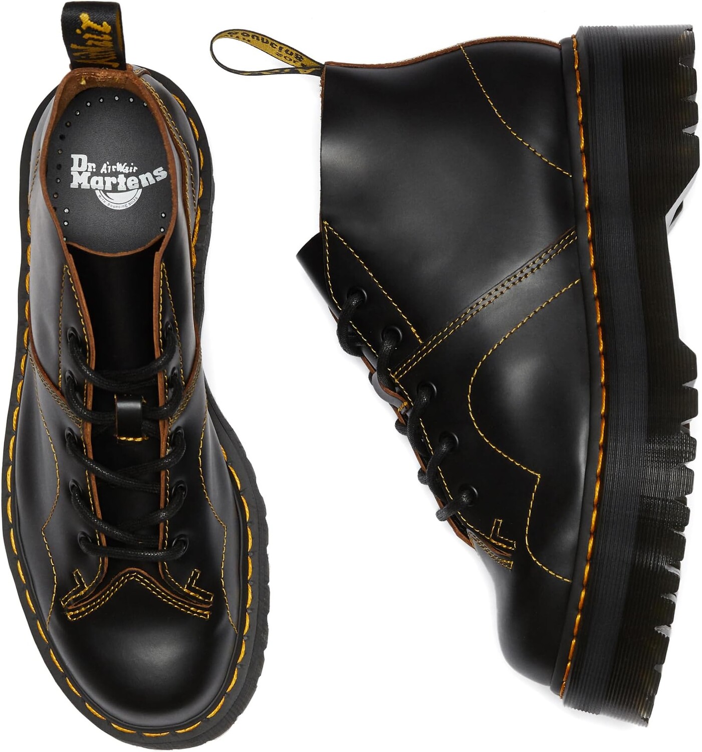 Мужские ботинки Dr. Martens черного цвета на толстой подошве — фото 2