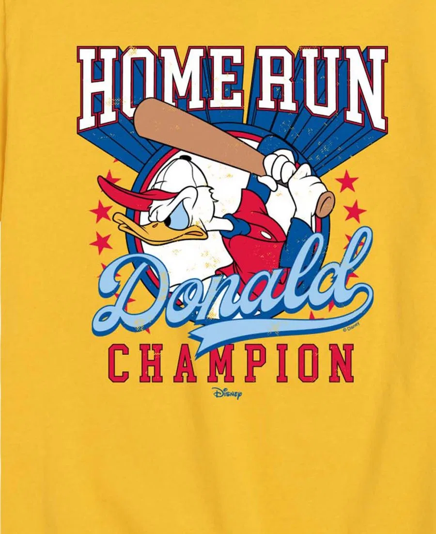 Детская футболка с коротким рукавом "8-20 Home Run Donald" с графическим принтом Disney, желтый — фото 3