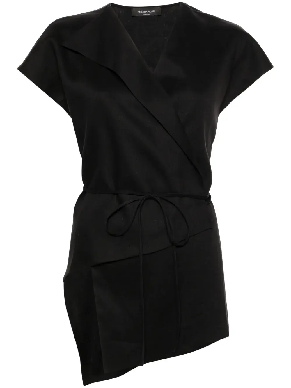 

Топ асимметричного кроя с запахом Fabiana Filippi, черный
