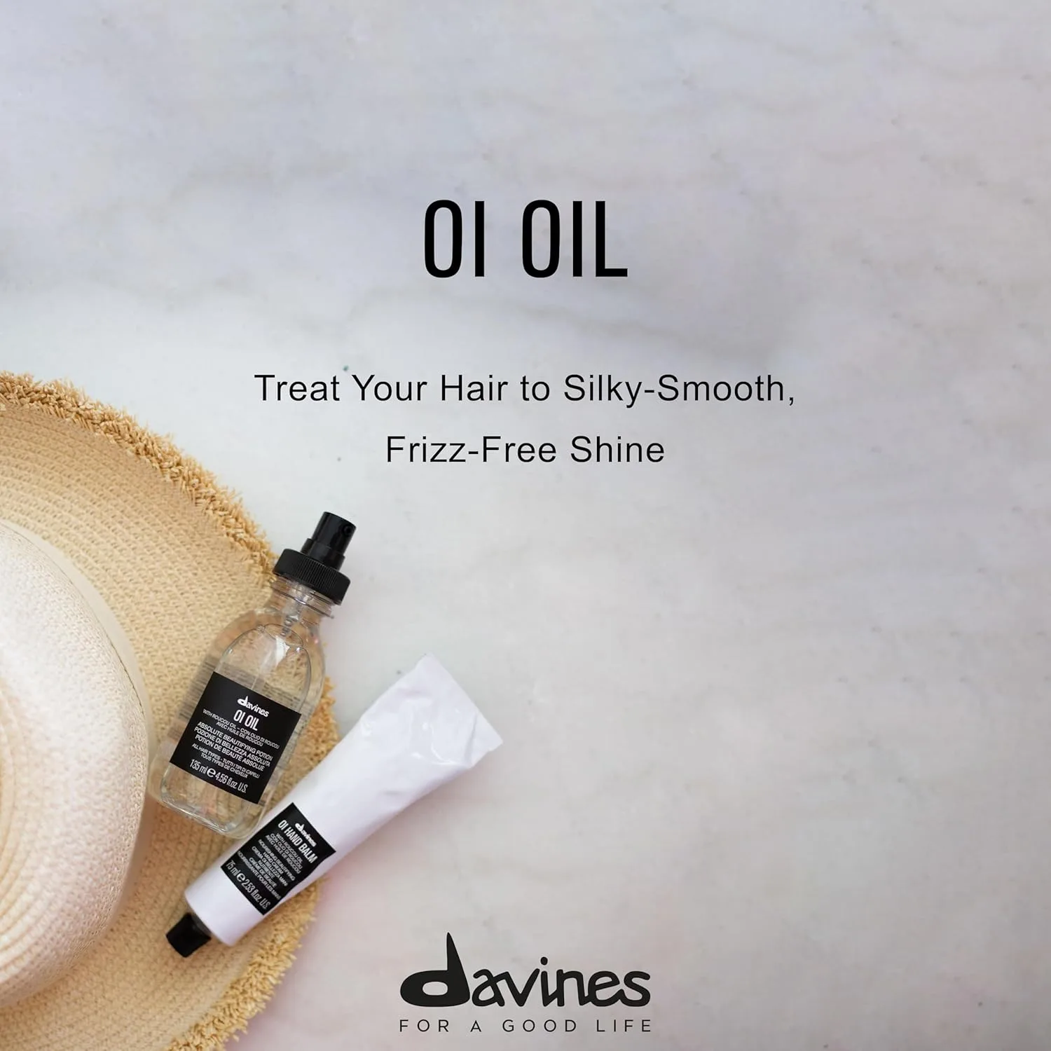Davines OI Oil, универсальное масло для всех типов волос - невесомая сыворотка против пушистости и для блеска с маслом руку, распутывает и увлажняет, дорожный размер, 50 мл — фото 3