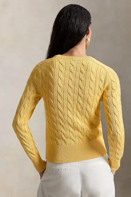 Кардиган женский из хлопка COTTON-LSL-CRD Polo Ralph Lauren, желтый — фото 2