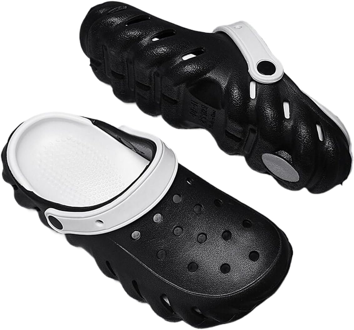 

Женские и мужские повседневные сабо с толстой подошвой, противоскользящие, из EVA, модные, с круглым носком, для дома, улицы и пляжа, закрытые тапочки на легкой подошве Dannling, черный