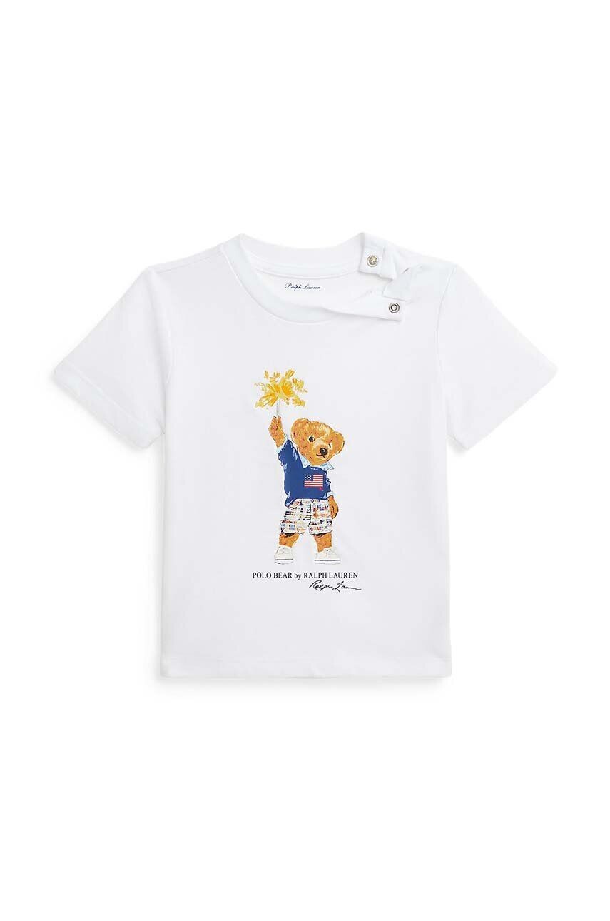 

Детская хлопковая футболка Polo Ralph Lauren, белый