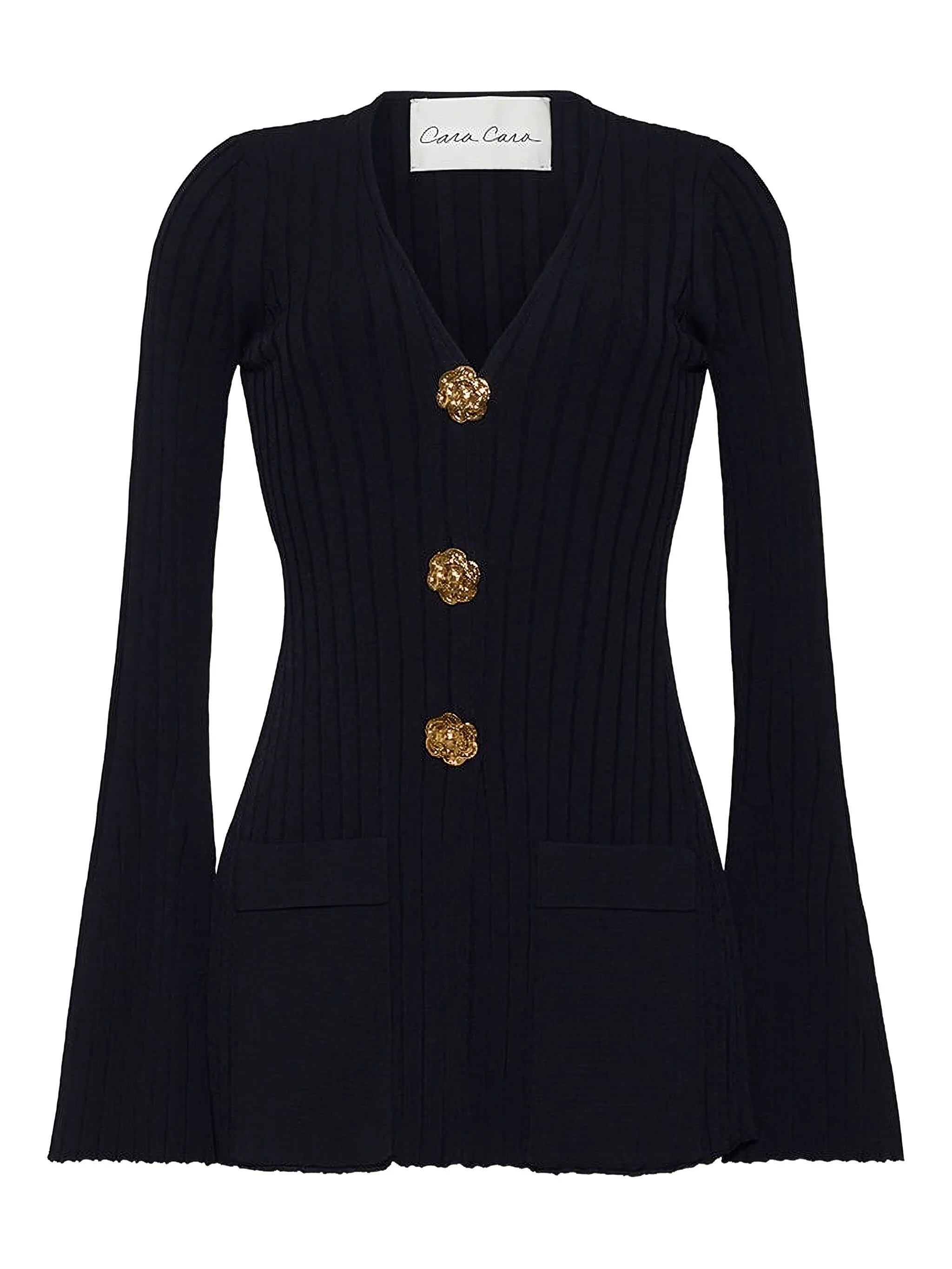 

Топ Estella в рубчик с рукавами колокол Cara Cara, черный