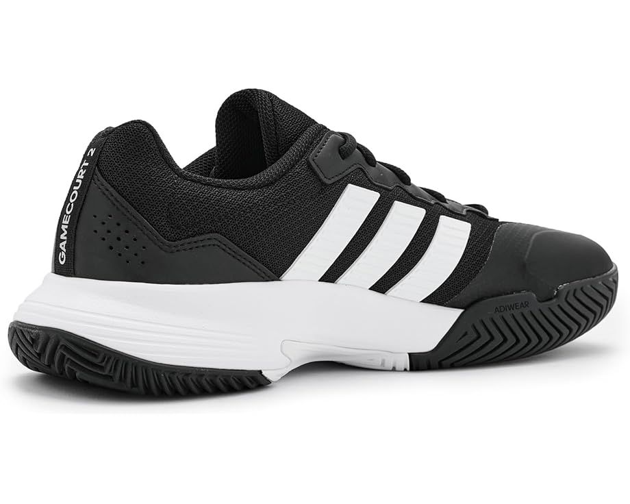 Мужские кроссовки для тенниса Adidas Gamecourt 2, Black/White/Silver Metallic — фото 3