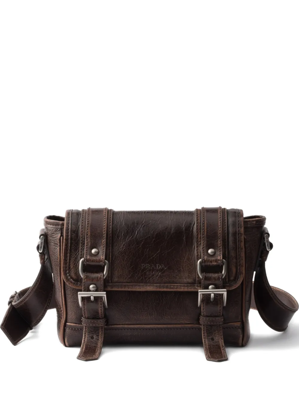 

Сумка-мессенджер с пряжкой Prada, коричневый