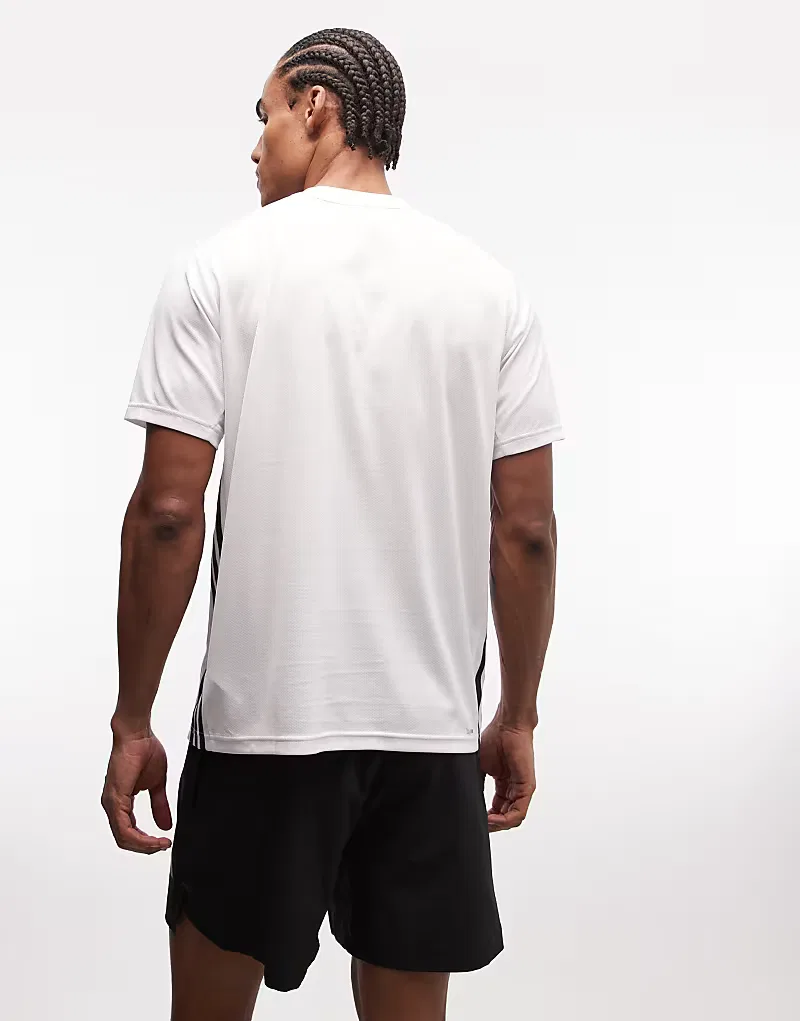 Футболка Adidas Performance Training Essentials с тремя полосками, белый — фото 3