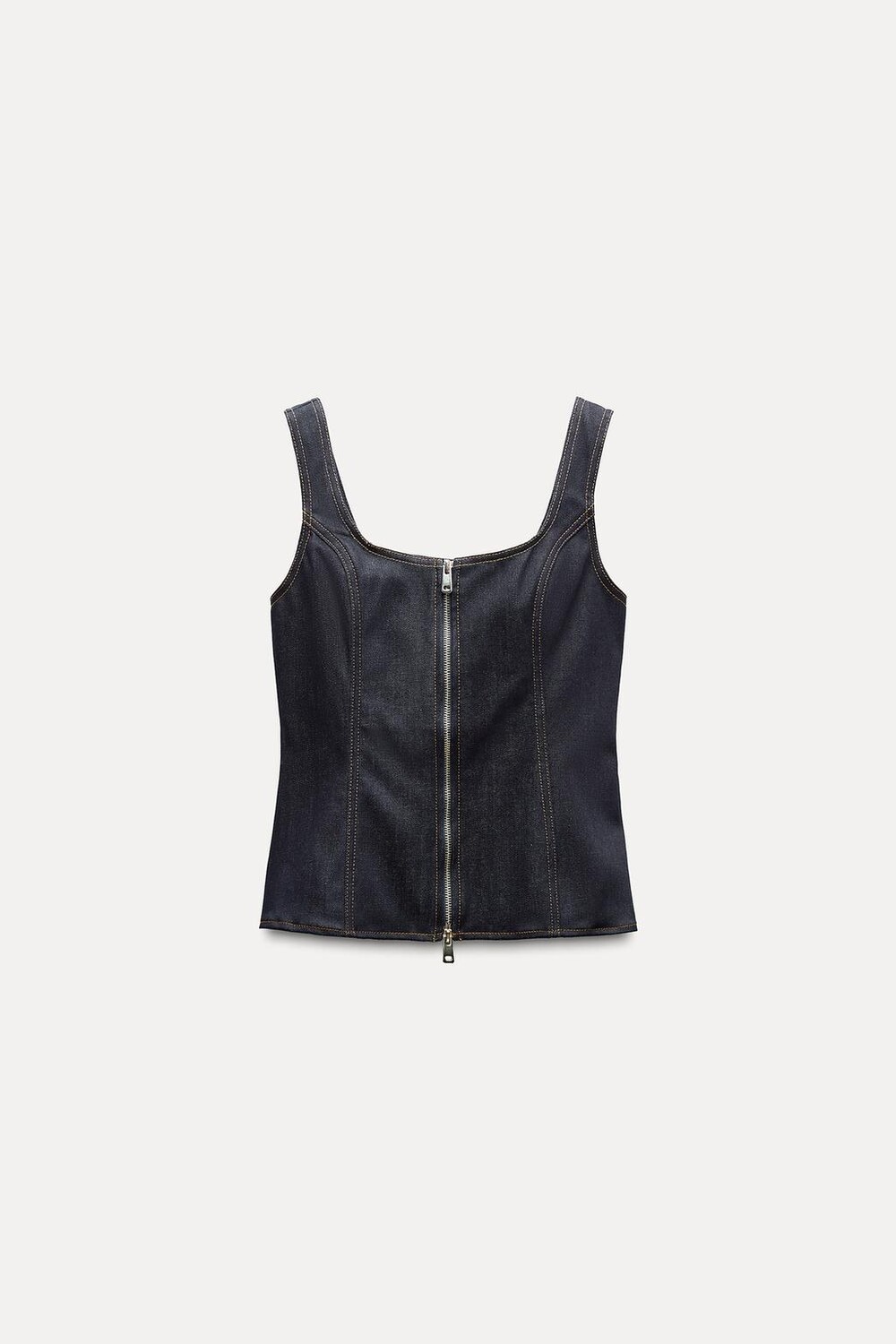 

Джинсовый топ на молнии ZARA, синий