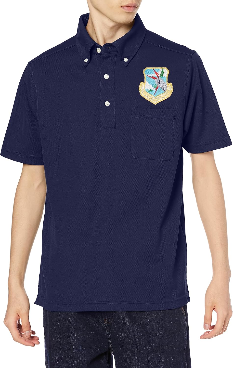 

Рубашка-поло F Style F-SD021123, эмблема армии США, влагоотводящая, быстросохнущая, с карманом, на пуговицах, с коротким рукавом, темно-синяя F-Style