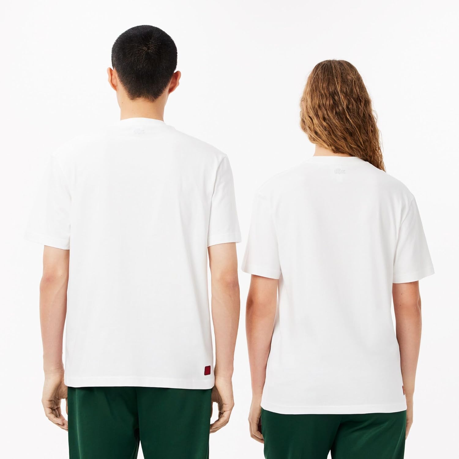 Мужская футболка Lacoste Classic Fit с круглым вырезом и коротким рукавом с графическим принтом, White — фото 2