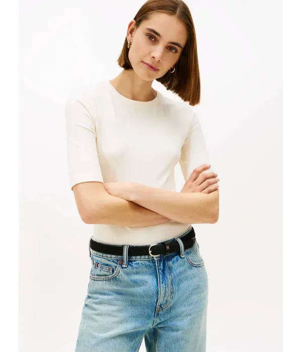 Блуза slim fit Tommy Hilfiger, кремовый