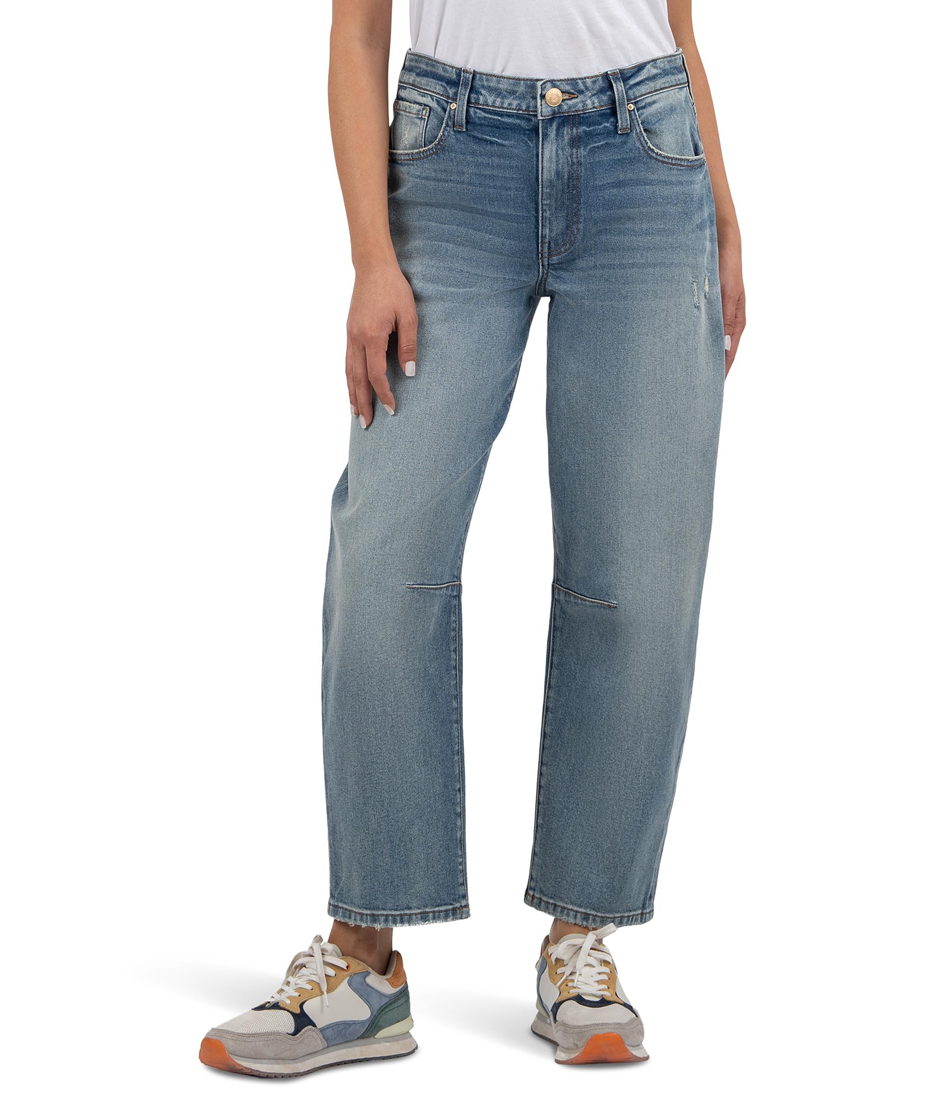 

Джинсы KUT from the Kloth Ashley High Rise Slouchy Barrel Straight Leg, цвет Leadership with Medium Base Wash