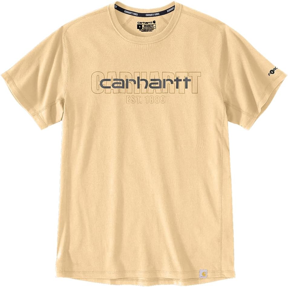 

Carhartt мужская футболка с логотипом, расслабленный крой, средний вес, короткий рукав, Golden Mist