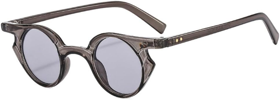 

Солнцезащитные очки UV400 с защитой от УФ-излучения — маленькая оправа «кошачий глаз», заклепки, панк-стиль, круглые линзы, для женщин и мужчин, для бега и активного отдыха UYPTK, Gray Light Gray