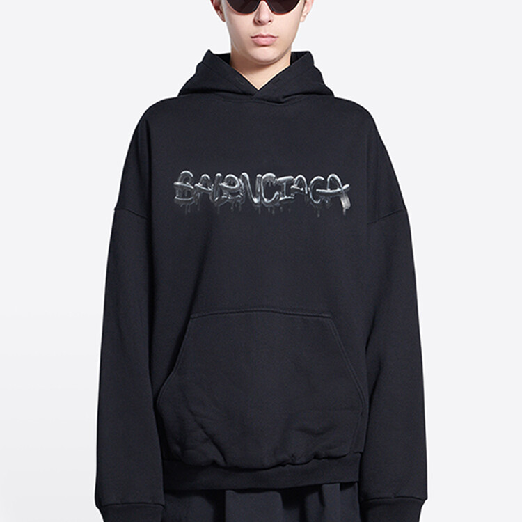 Толстовка женская Balenciaga оверсайз, черный — фото 4