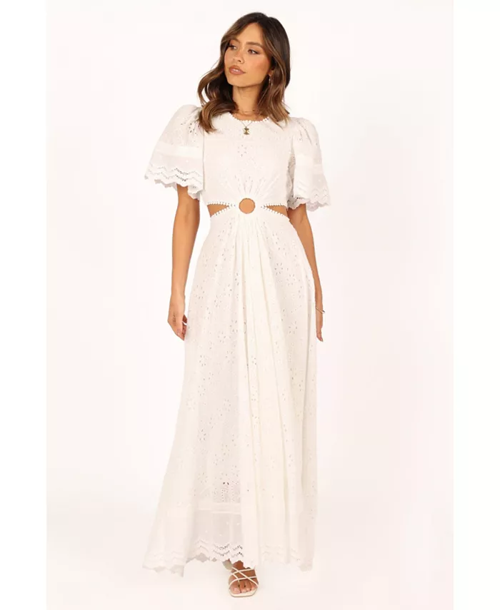 

Женское платье макси Merletto Cut Out Petal and Pup, белый
