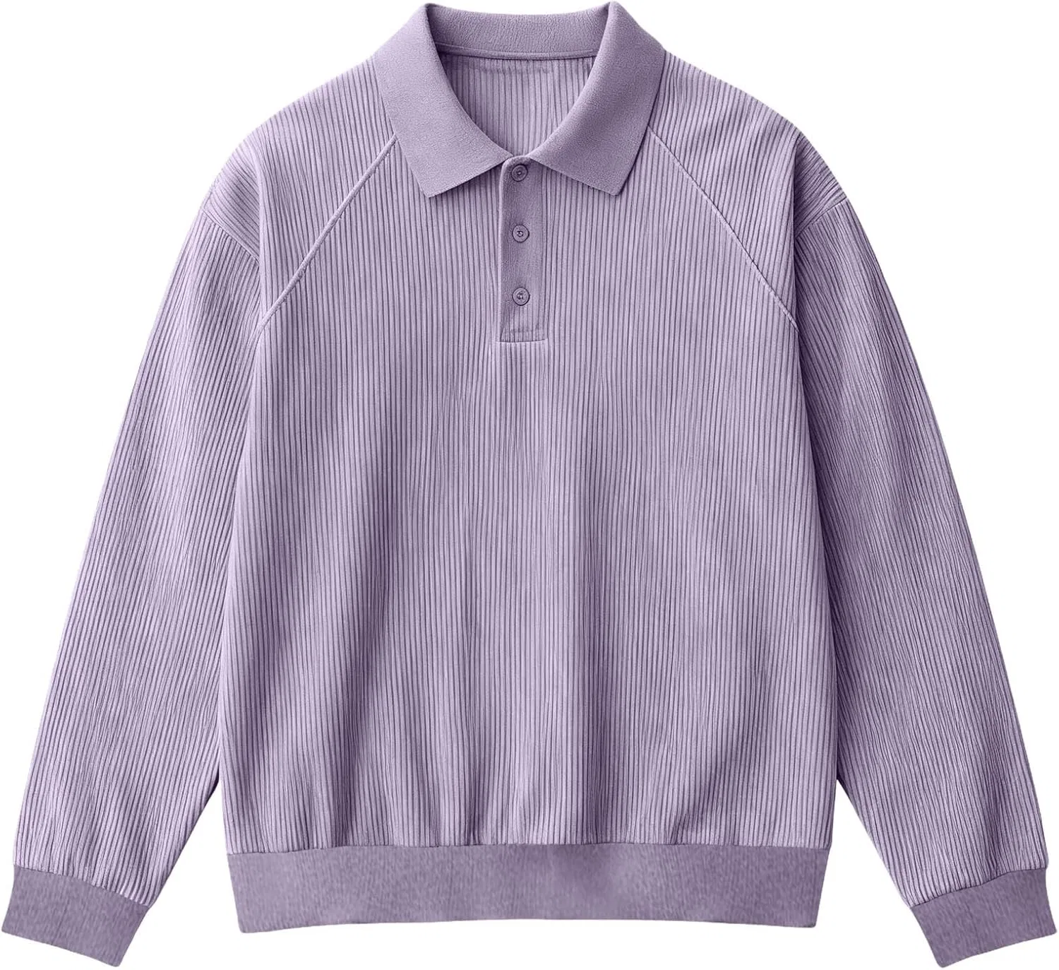 Мужская длинная футболка поло с воротником, бренд Generic, цвет 01-purple — фото 3