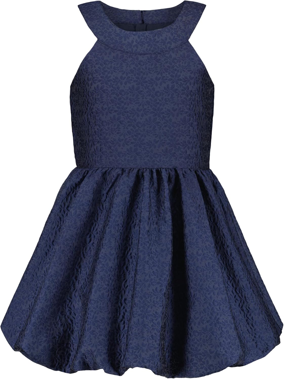 

Платье для вечеринки без рукавов Calvin Klein для девочек, облегающий силуэт, круглый вырез и застежка-молния сзади, Navy Jaquard