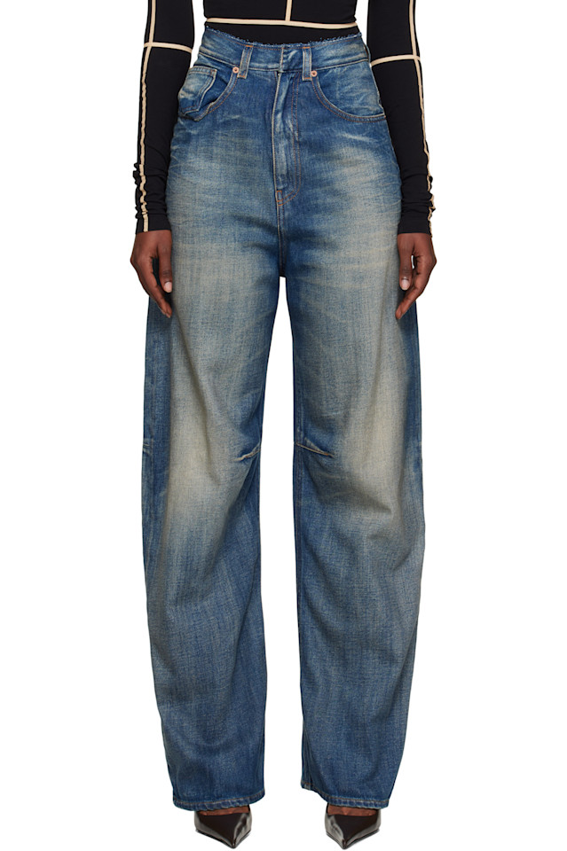 

Джинсы с широкими штанинами Mm6 Maison Margiela, синий
