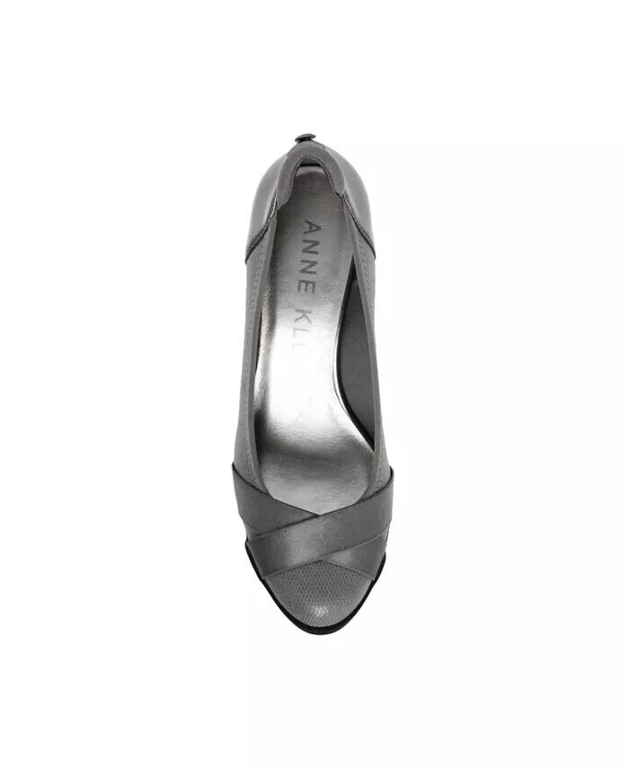 Женские туфли-лодочки Timeout на танкетке Anne Klein, серебряный — фото 4