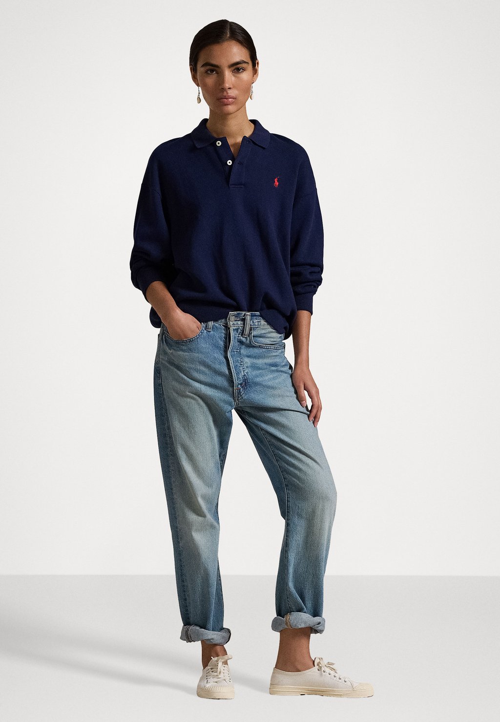 Толстовка POLO COLLAR FLEECE PULLOVER Polo Ralph Lauren, темно-синий — фото 2