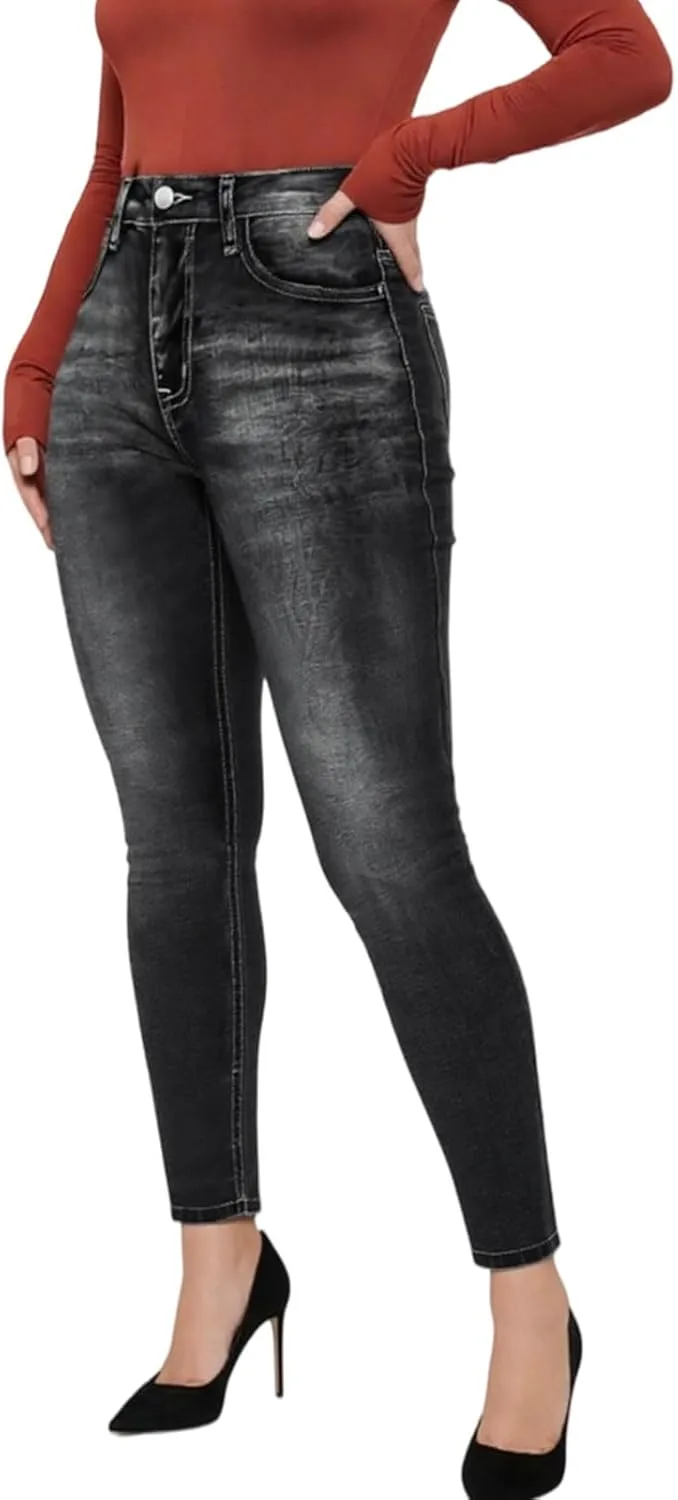 

Cuyulitcik Skinny Jeans для женщин Stretchy Plus Size High Waisted QERINTE