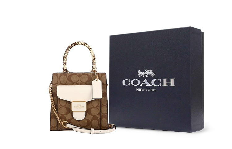 

COACH Сумка-планшет для нот из холста с кожаными вставками
