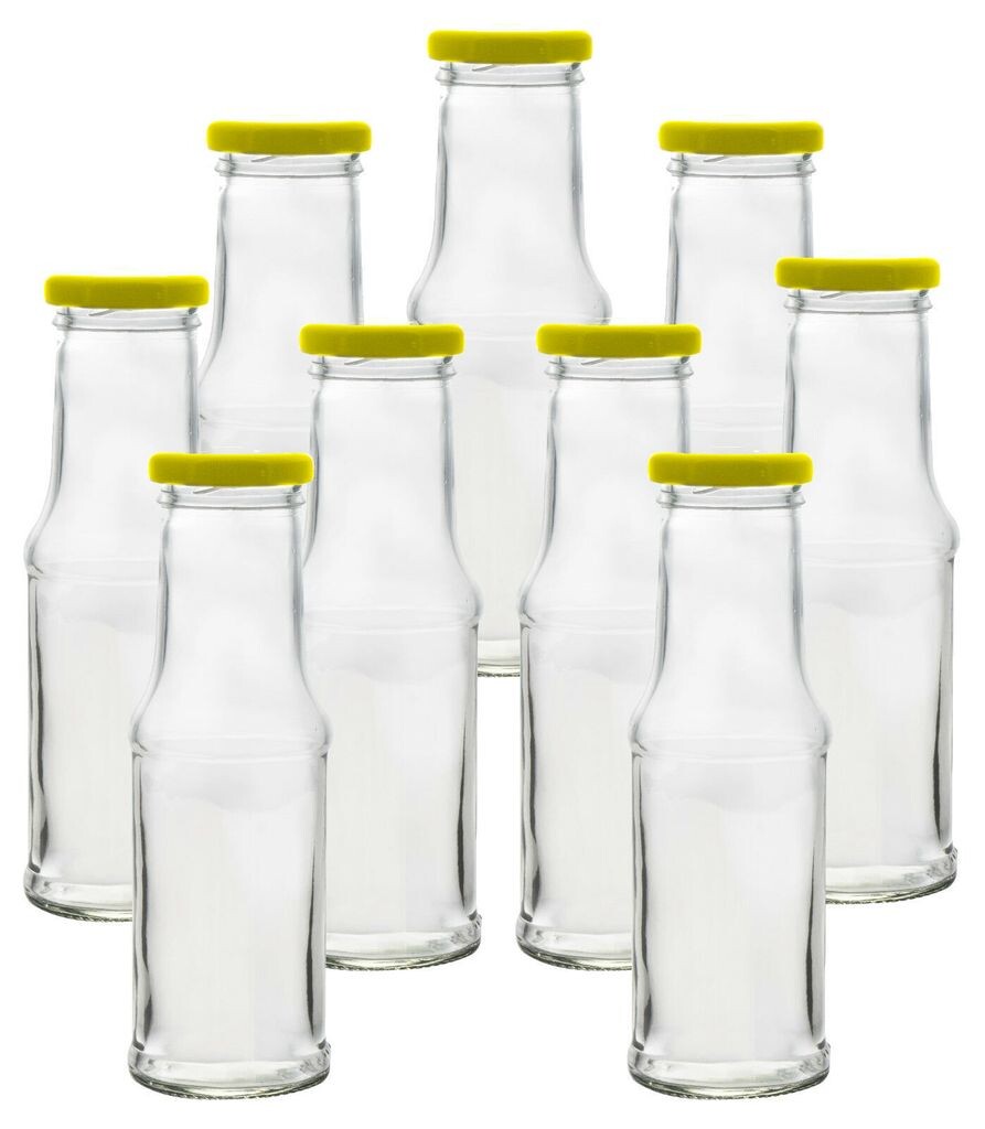 

Пустая стеклянная бутылка, бутылка для сока, бутылка для молока, банка для консервирования смузи с крышкой 200 мл, 9 шт Stephans Möbelbörse