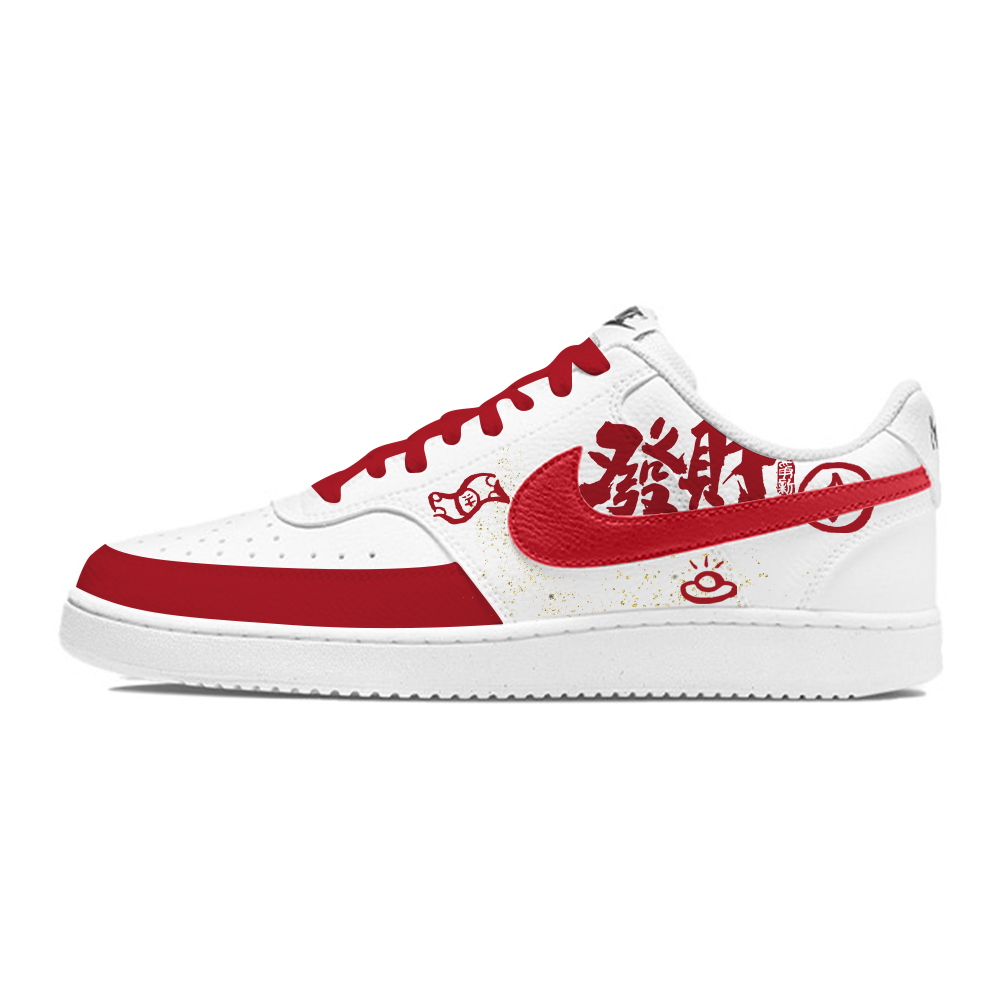 

Nike Кроссовки Court Vision 1 Prosperity Good Luck с антискользящим покрытием, износостойкие, низкие, для скейтбординга, мужские, белые, красные