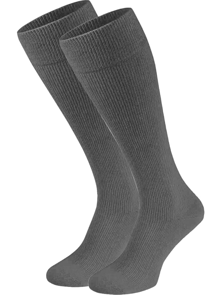 

FußGut Хлопковые унисекс поддерживающие носки до колена, 3 пары, серые