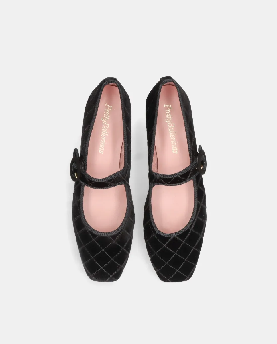 Женские балетки Camille из стеганого велюра Pretty Ballerinas, черный — фото 2