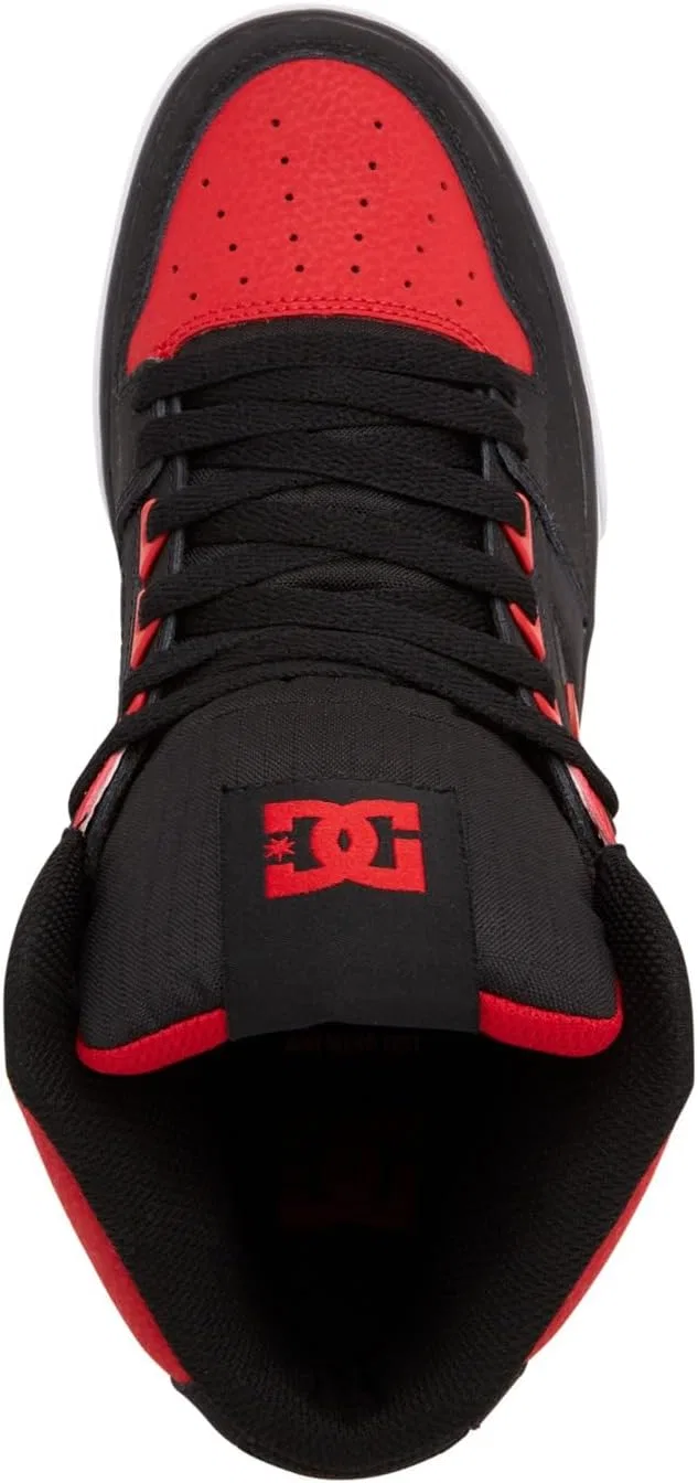 Кроссовки высокие DC Shoes Pure High-Top Leather, Fiery Red White Black — фото 4