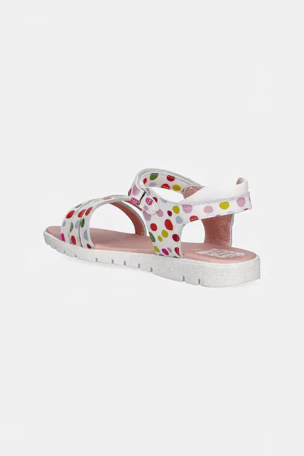 Сандалии детские кожаные с горошком Agatha Ruiz de la Prada, белый — фото 3