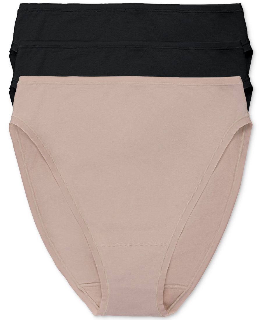 

Женские трусики с высокой посадкой из хлопка Bliss Bare, комплект из 3 штук, артикул 772346MP Natori, Black/Black/Cafe