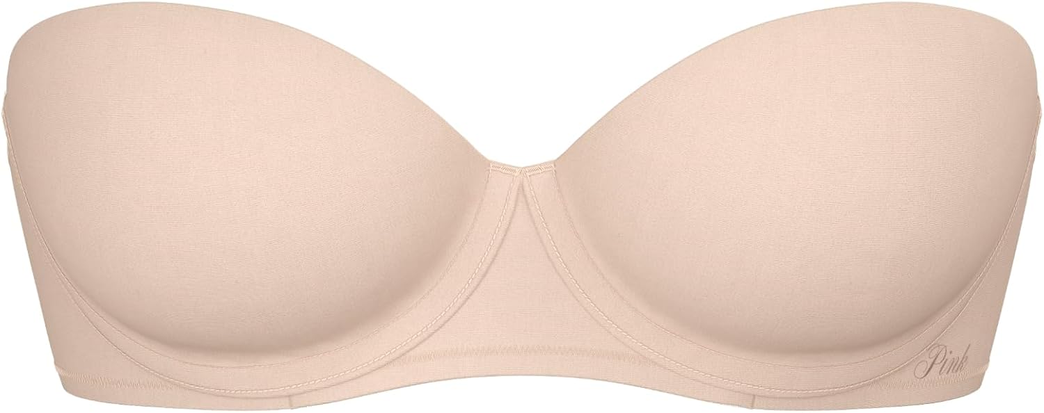 Victoria's Secret Женский бюстгальтер Pink Wear Everywhere Push Up Strapless, Бюстгальтеры для женщин (32A-38DD), Beige — фото 3