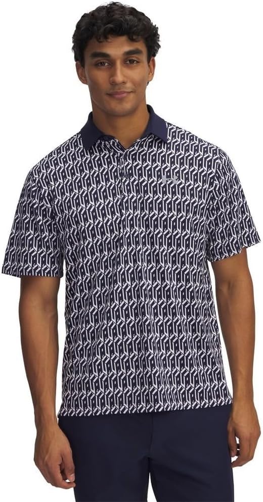 

Мужская поло-рубашка для гольфа UNDER ARMOUR UA Playoffs 3.0 с принтом Bridgestone Golf, белый/темно-синий