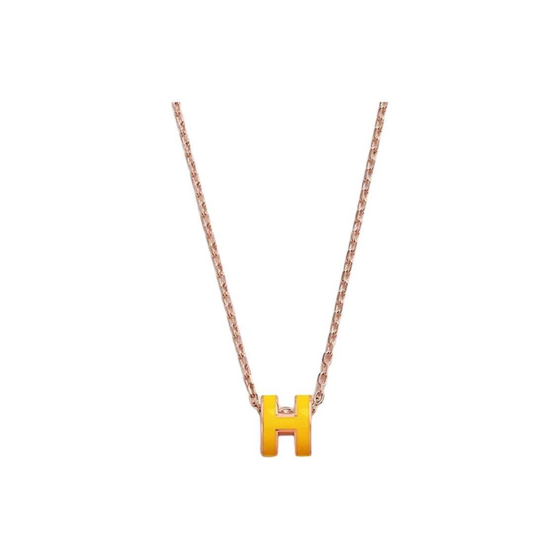 HERMES Колье Pop H из коллекции металлических ожерелий для женщин в желтом цвете — фото 3