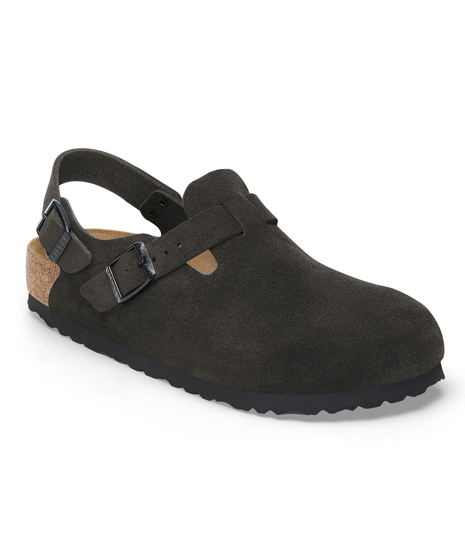 Мужские замшевые сандалии Birkenstock Tokio с ремешком чёрные — фото 2