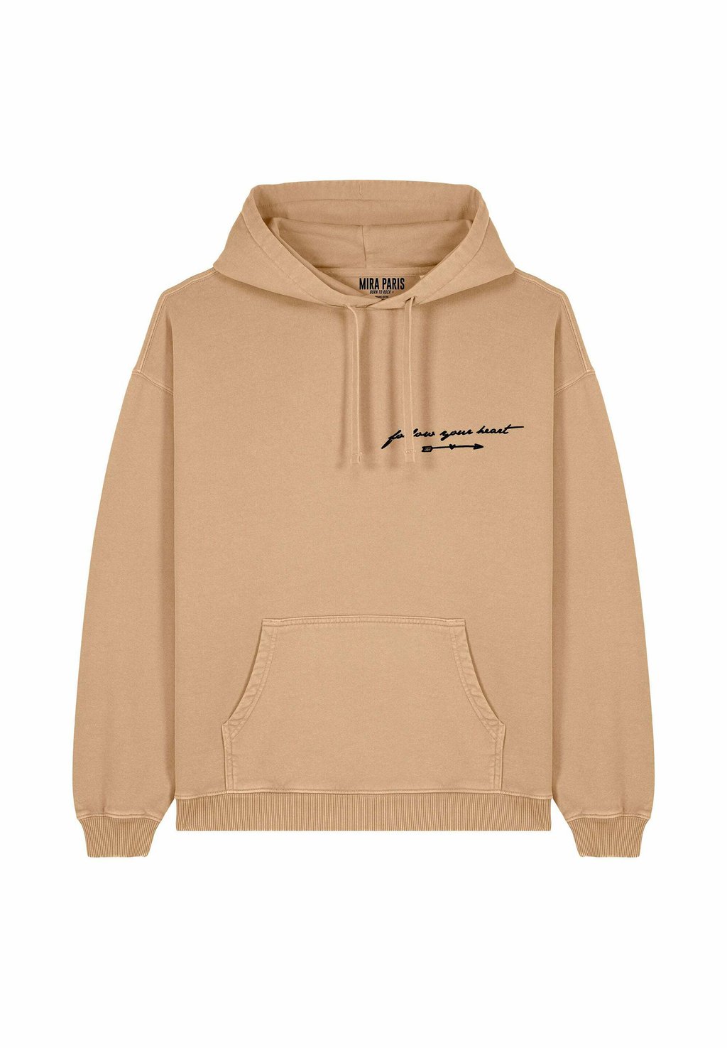

Толстовка FOLLOW YOUR HEART EMBROIDERY UNISEX VINTAGE - Hoodie Mira Paris, бежевый
