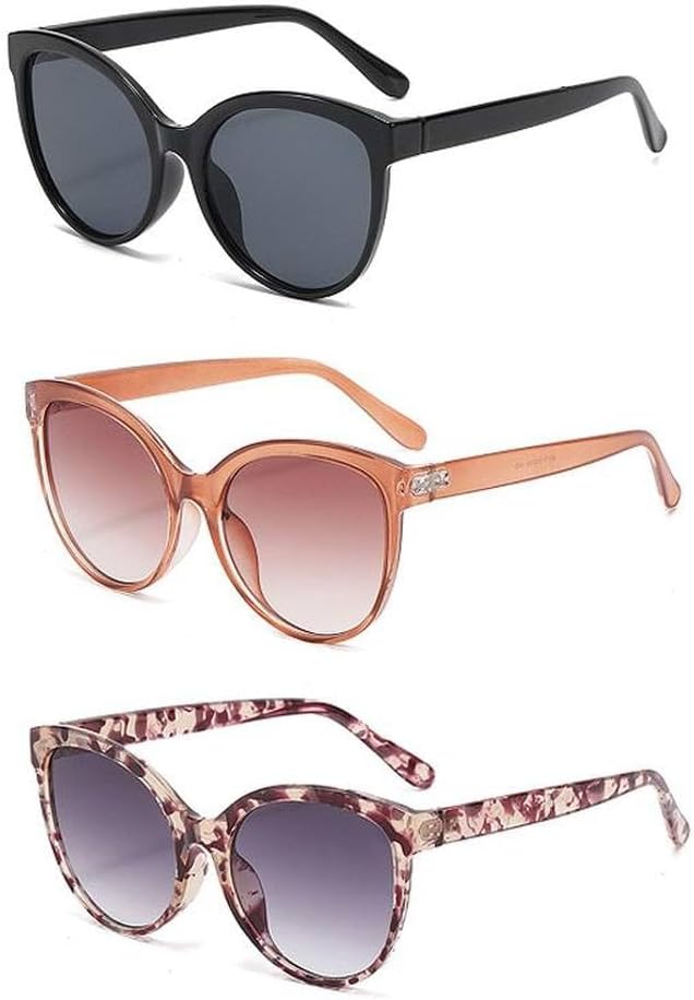 

Солнцезащитные очки «кошачий глаз» для использования на открытом воздухе, вождения, с солнцезащитным козырьком, увеличенной оправой и защитой от УФ-излучения HYYZZC, Blackchampagnegrey