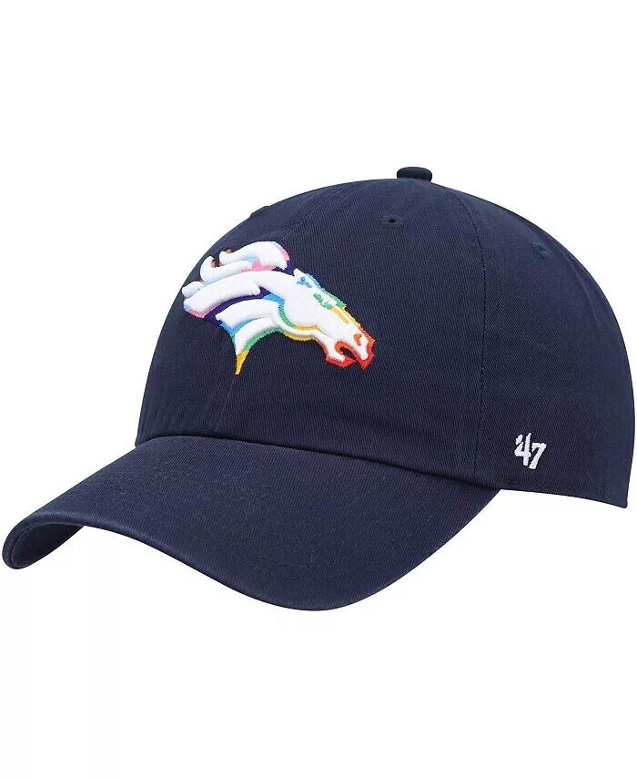 

Мужская темно-синяя регулируемая шапка Denver Broncos Pride Clean Up '47 Brand, синий