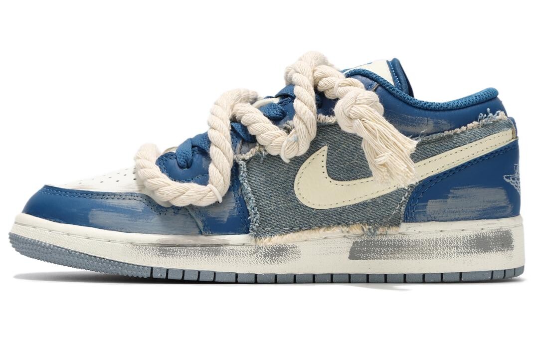 

Кроссовки Air Jordan 1 Vintage Basketball Shoes Women's Low-top Denim Blue, синий