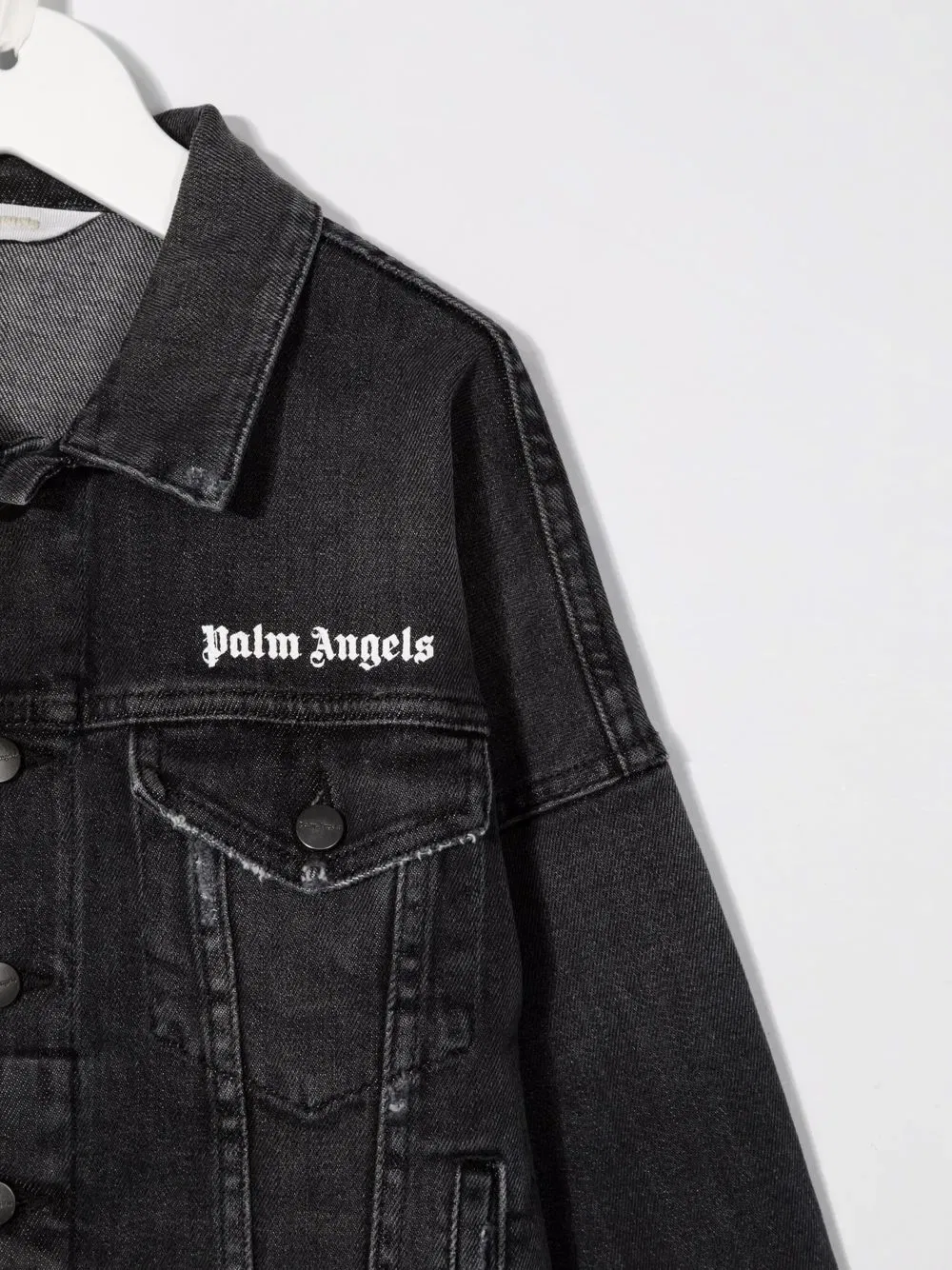 Джинсовая куртка с логотипом Palm Angels Kids, черный — фото 3