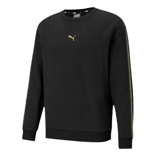 

Толстовка logo solid color fleece lined casual round neck black Puma, черный