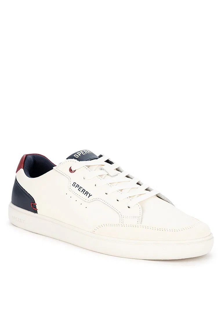 Кроссовки мужские, кожаные, Off White темно-синий Red Sperry — фото 2