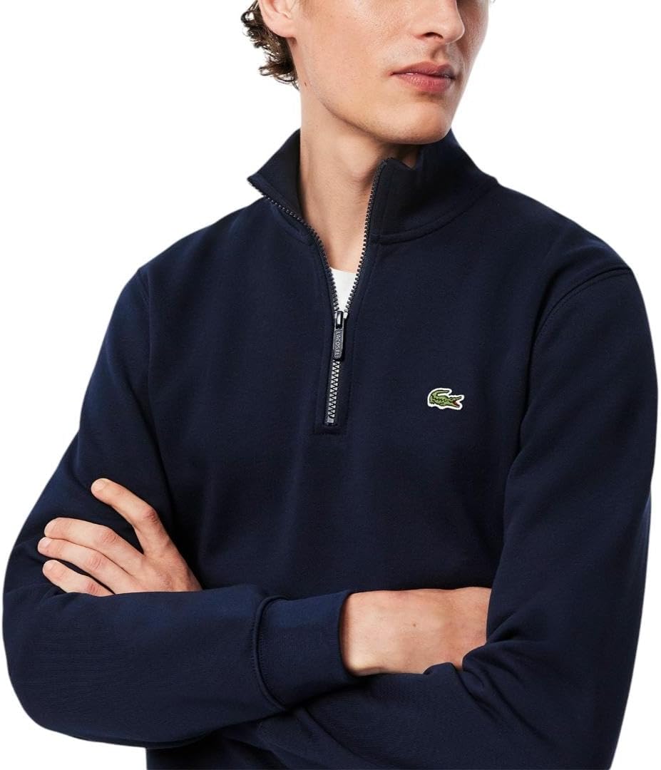 Lacoste мужская толстовка с молнией и воротником-стойкой, классический крой, Navy Blue — фото 2