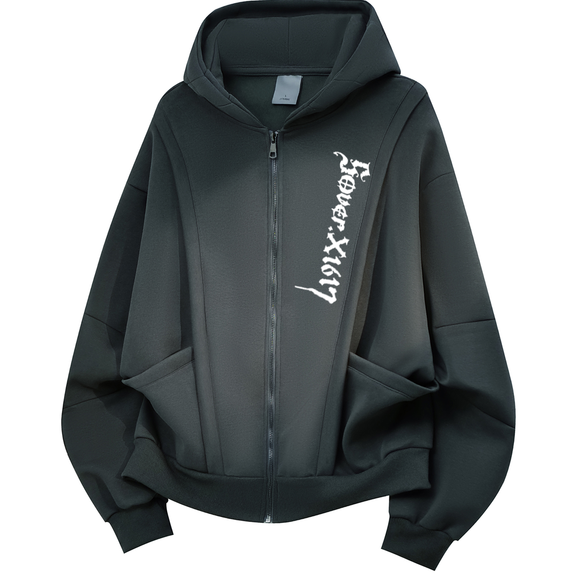 

Толстовка Unisex Hooded Moderate Others X1617, темно-серый fleece-lined sweatshirt+белый print