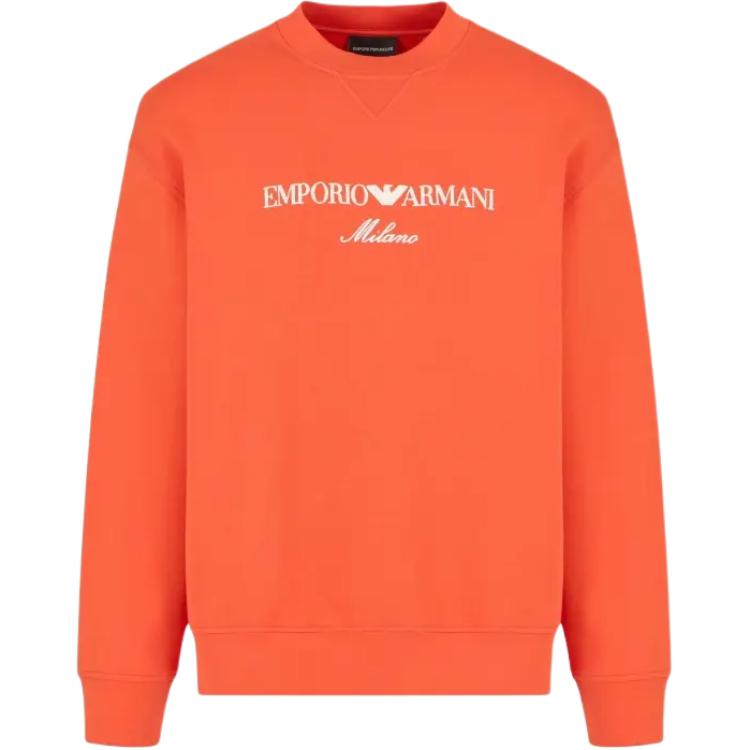 Двусторонняя толстовка Asv с вышитым логотипом Emporio Armani, оранжевый красный — фото 3