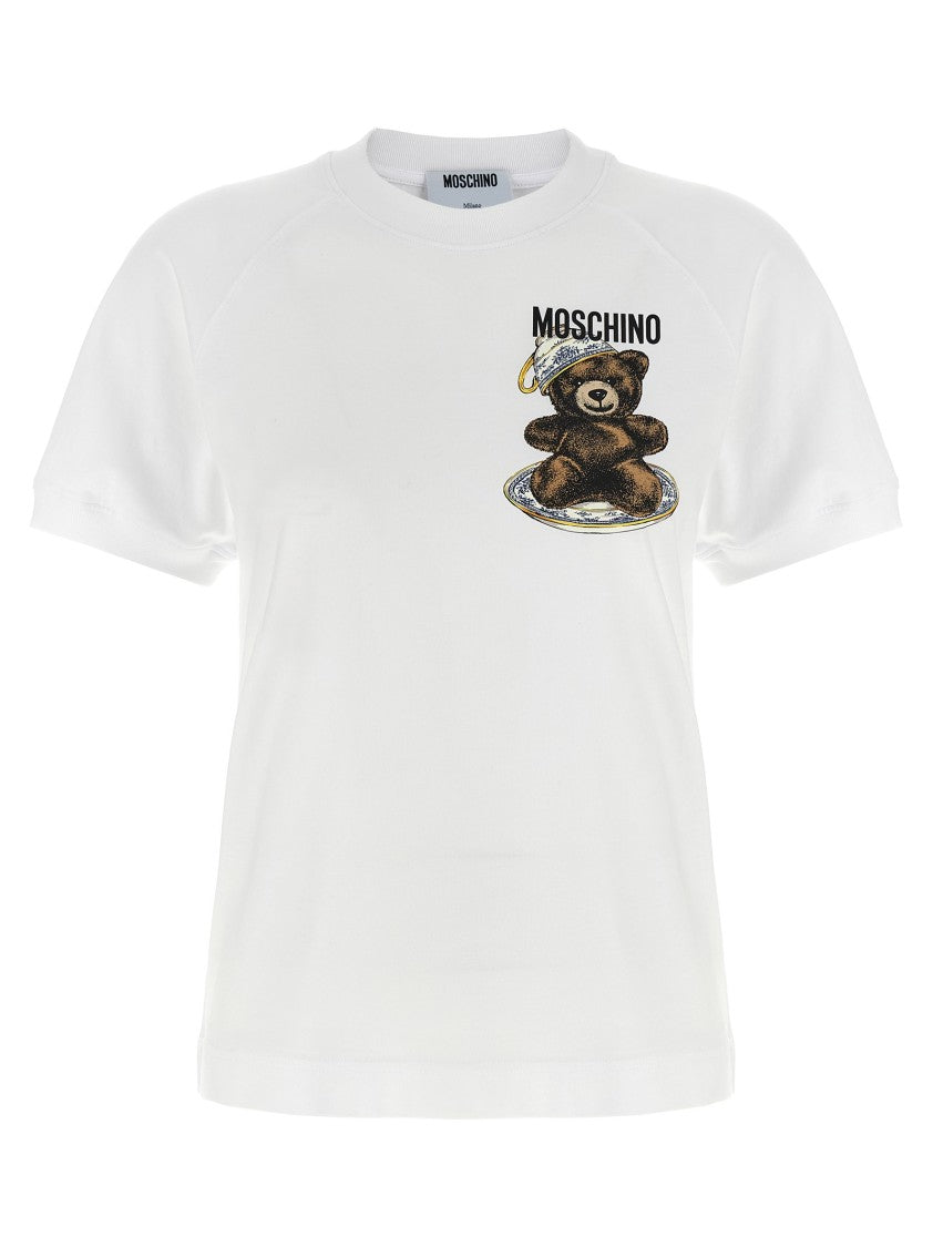 

Футболка с игривым принтом логотипа Moschino, белый