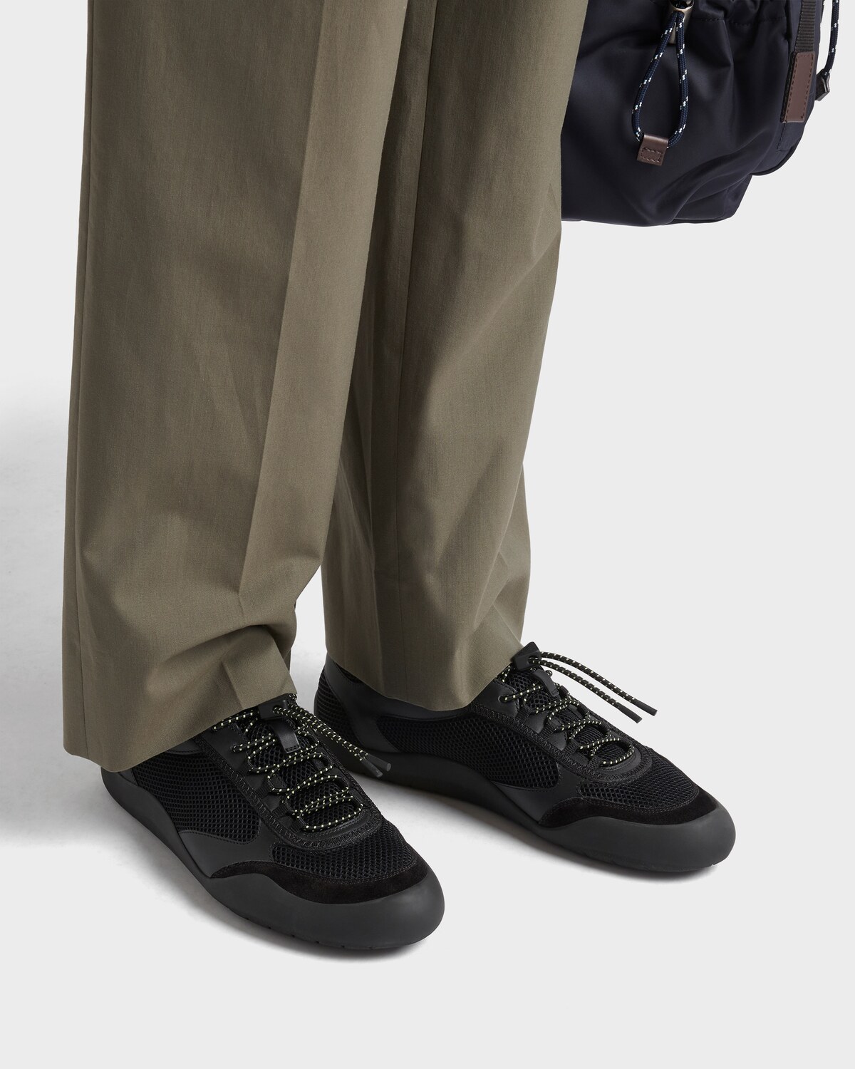 Кроссовки Speedrock из кожи и сетчатой ткани Prada, черный — фото 3